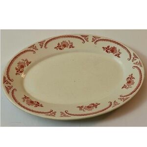 Vintage Homer Laughlin American Rose Oval Serving Platter - Rare Floral Piece